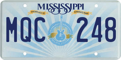MS license plate MQC248