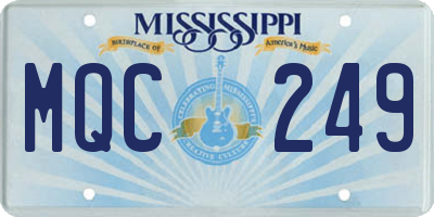 MS license plate MQC249