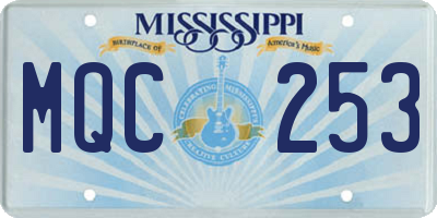 MS license plate MQC253