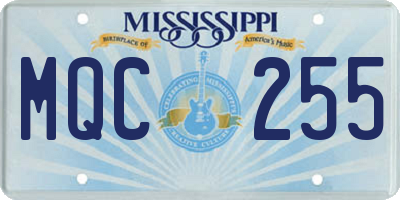 MS license plate MQC255