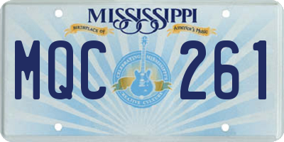 MS license plate MQC261