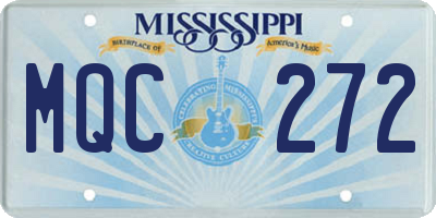 MS license plate MQC272