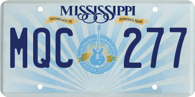 MS license plate MQC277