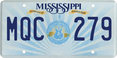 MS license plate MQC279