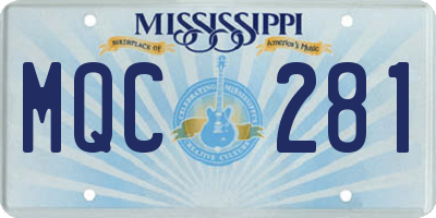 MS license plate MQC281