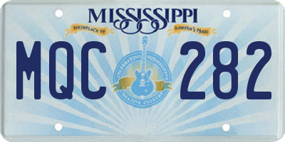 MS license plate MQC282
