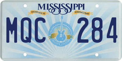 MS license plate MQC284