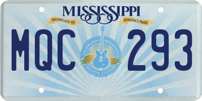 MS license plate MQC293