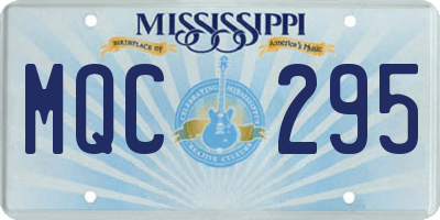 MS license plate MQC295