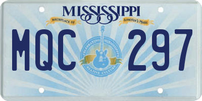 MS license plate MQC297