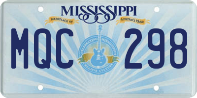 MS license plate MQC298