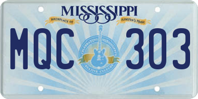 MS license plate MQC303