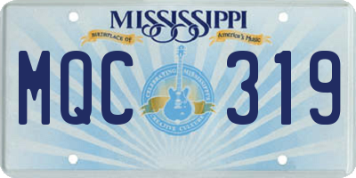 MS license plate MQC319