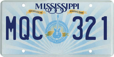 MS license plate MQC321
