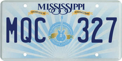 MS license plate MQC327