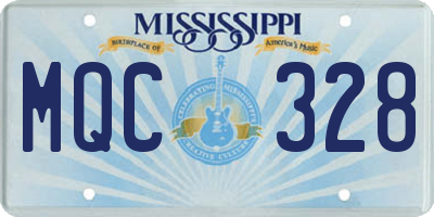 MS license plate MQC328