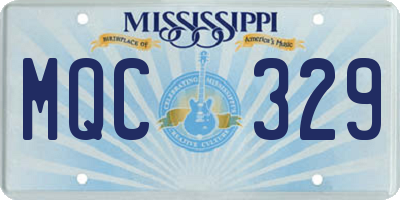 MS license plate MQC329