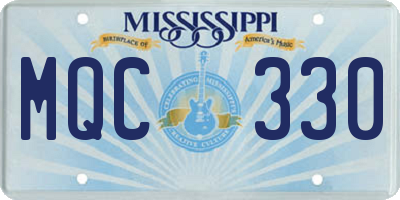 MS license plate MQC330