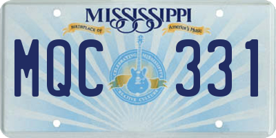 MS license plate MQC331