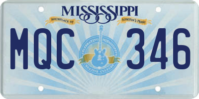 MS license plate MQC346