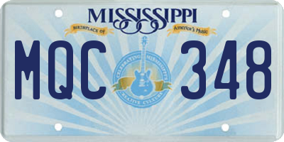 MS license plate MQC348