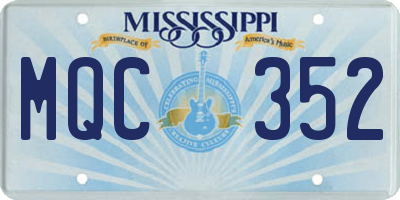 MS license plate MQC352