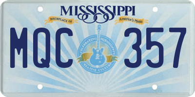MS license plate MQC357