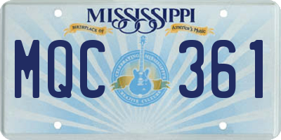 MS license plate MQC361