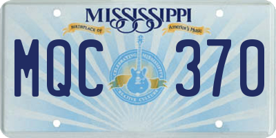 MS license plate MQC370