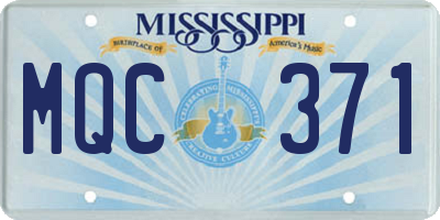 MS license plate MQC371