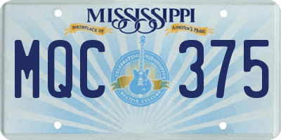 MS license plate MQC375