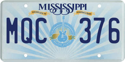 MS license plate MQC376