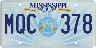 MS license plate MQC378