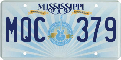 MS license plate MQC379