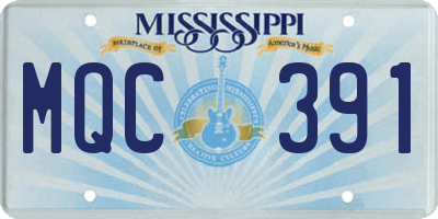 MS license plate MQC391