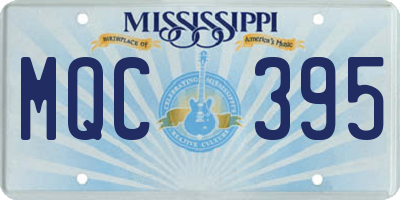 MS license plate MQC395