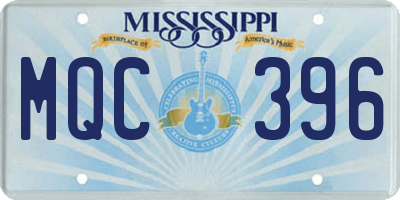MS license plate MQC396