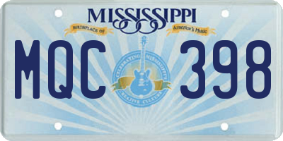 MS license plate MQC398