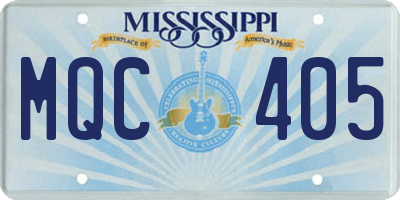 MS license plate MQC405