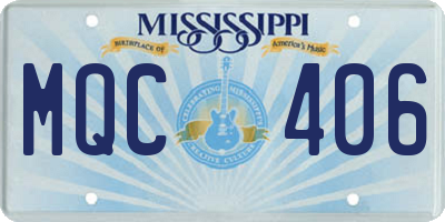 MS license plate MQC406