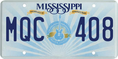 MS license plate MQC408