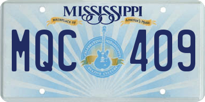 MS license plate MQC409