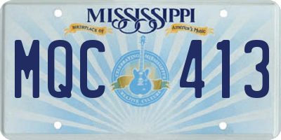 MS license plate MQC413