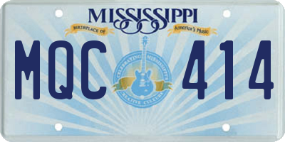 MS license plate MQC414