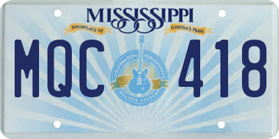 MS license plate MQC418
