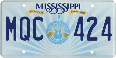 MS license plate MQC424