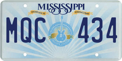 MS license plate MQC434
