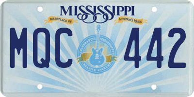 MS license plate MQC442