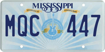 MS license plate MQC447