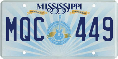 MS license plate MQC449